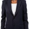 Blazer donna Sisley Blu Navy stampa elegante-1
