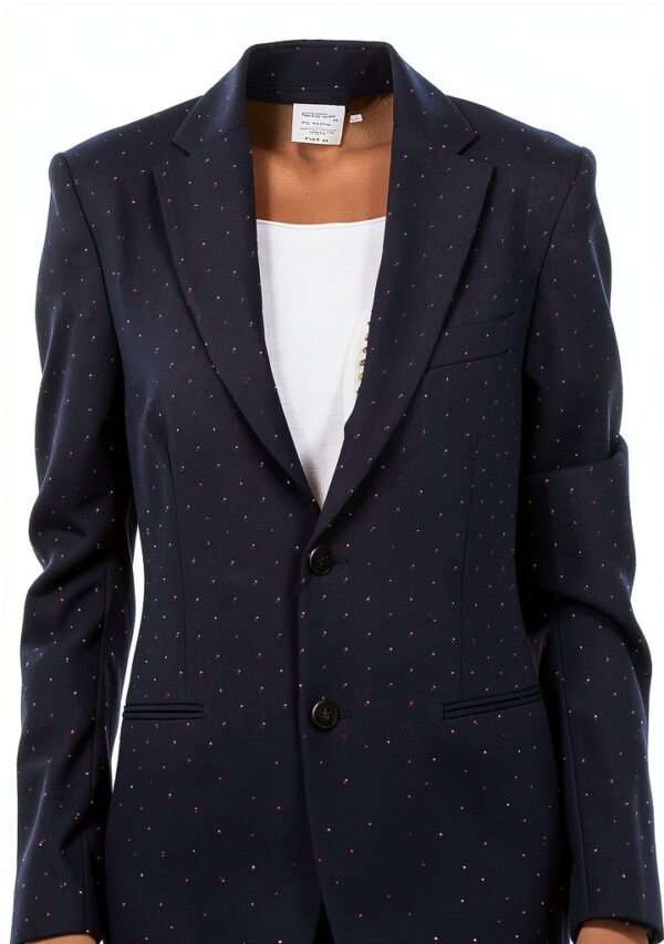 Blazer donna Sisley Blu Navy stampa elegante-1