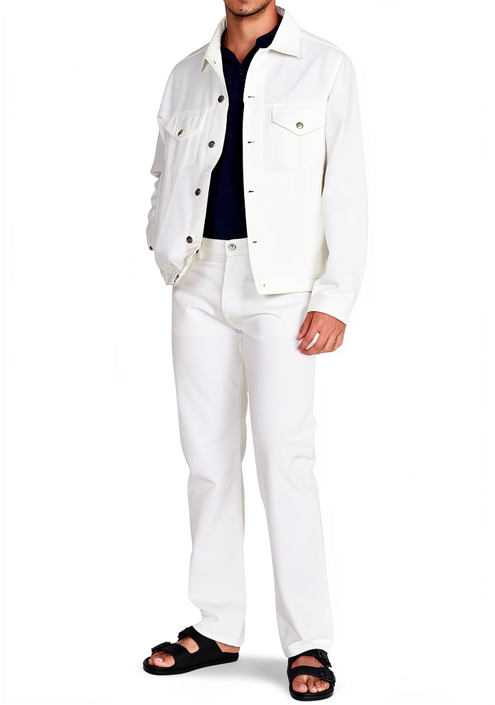 Pantaloni Benetton Snow White Denim su sfondo neutro