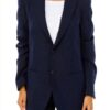 Blazer donna Sisley Blu Navy stampa elegante-0