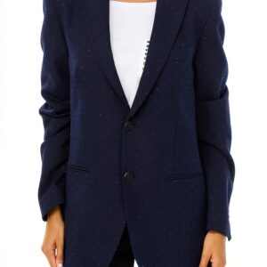 Blazer donna Sisley Blu Navy stampa elegante-0