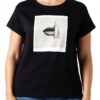 T-shirt Benetton donna XS nero stampa contrasto-0