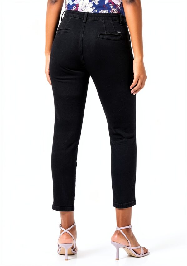 Pantaloncini donna Benetton 99% cotone Black Denim-2
