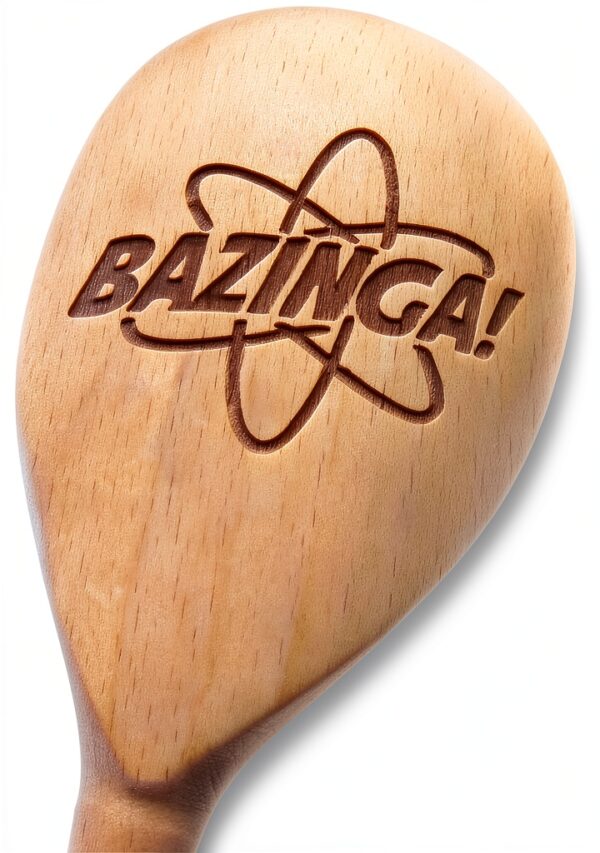 Cucchiaio da cucina FastCraft Bazinga Big Bang Theory in legno inciso-1