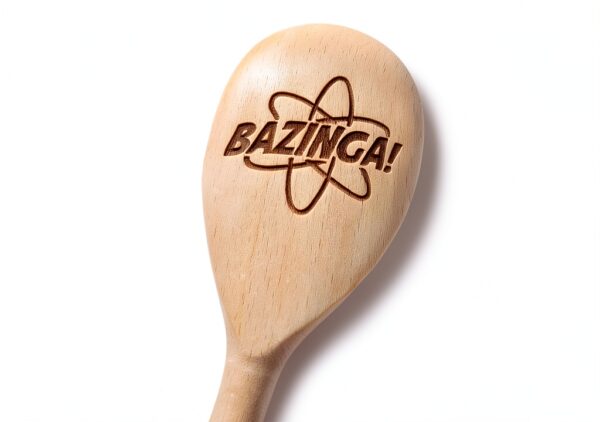 Cucchiaio da cucina FastCraft Bazinga Big Bang Theory in legno inciso-4