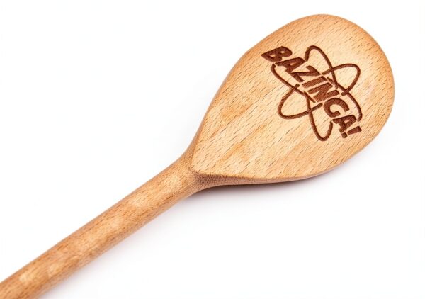 Cucchiaio da cucina FastCraft Bazinga Big Bang Theory in legno inciso-3