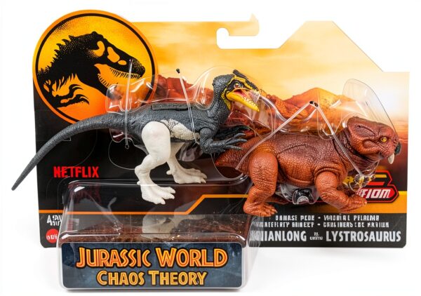 Jurassic World Chaos Theory Guanlong vs. Lystrosaurus Dinosaur Action Figure Giocattoli-0
