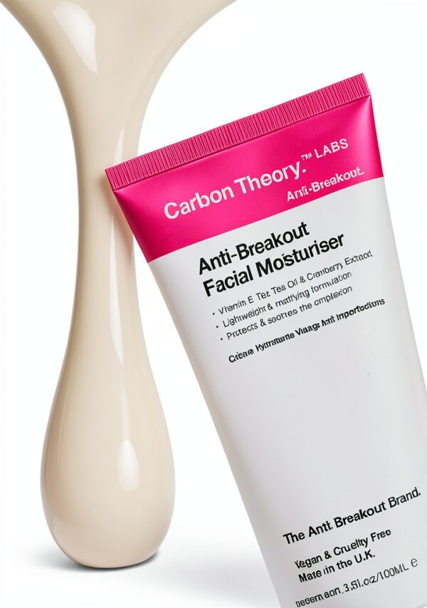 Carbon Theory Anti-Breakout Crema Idratante Viso 100 ml – Per pelli acneiche, Idrata e Previene Imperfezioni con Vitamina E & Olio di Tea Tree. Leggera, Non Ostruisce i Pori, Base Perfetta Trucco-3