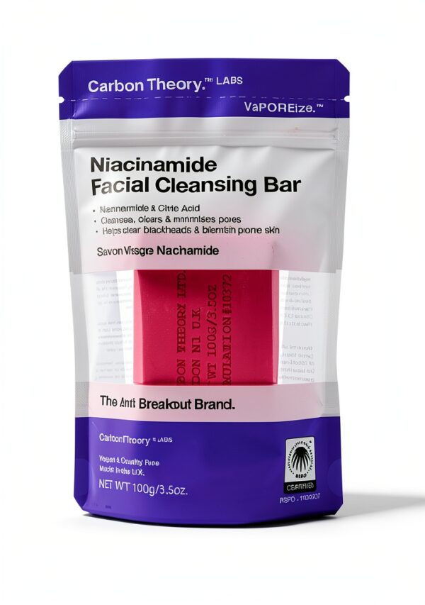Detergente viso Carbon Theory Barra Niacinamide 100g Pori neri vegano-0