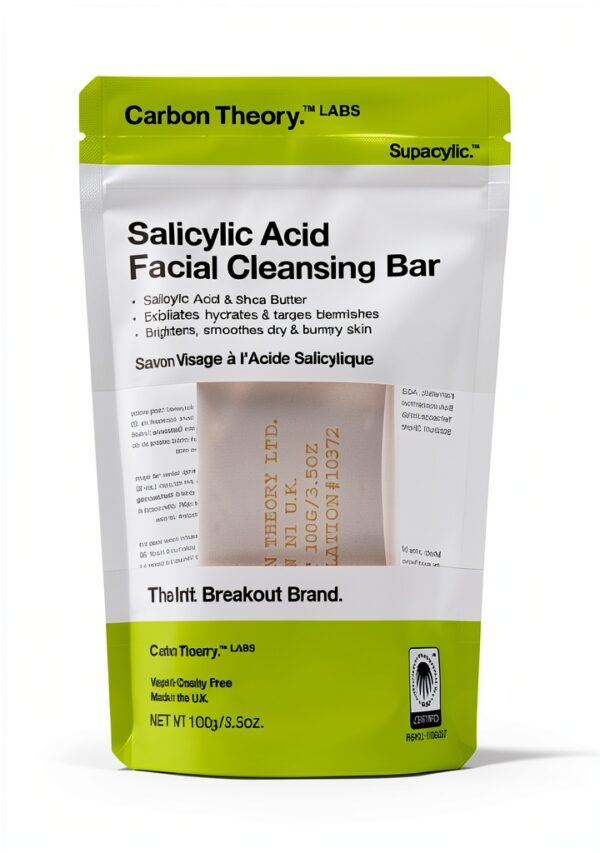 Bar detergente esfoliante acido salicilico Carbon Theory con karité-0